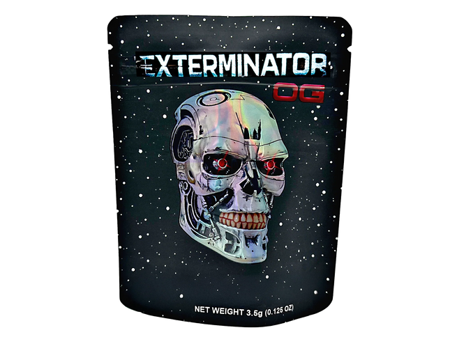 50 Pack 3.5g Mylar Bags – Exterminator Graphic