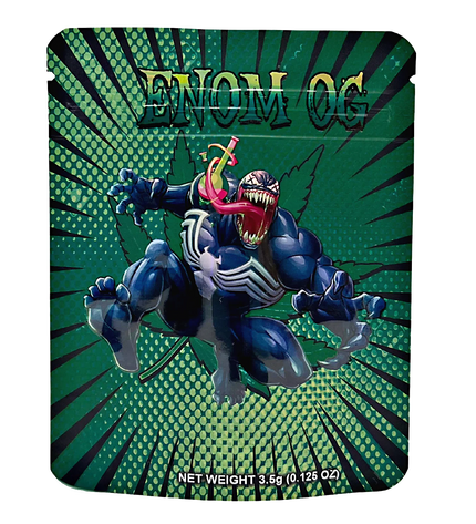 50 Pack 3.5g Mylar Bags – Venom Character Graphic