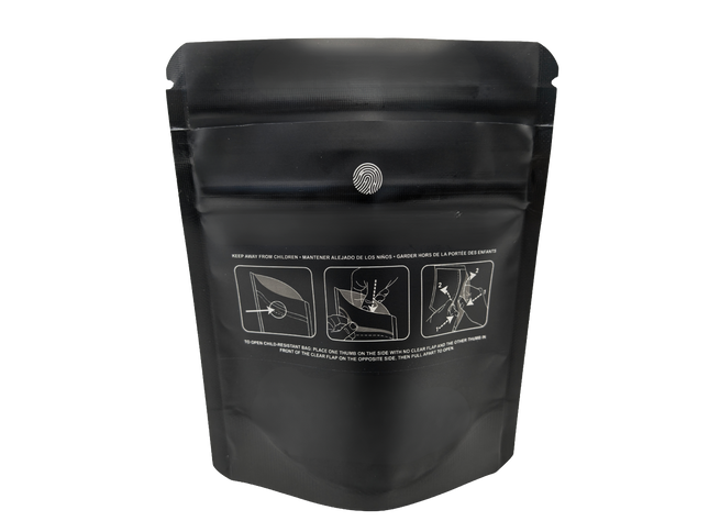Black 3.5g Plain Mylar Bags - 100 Pack, 4 x 5 Inch - Mylar Kings