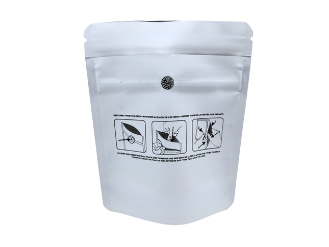 Mylar Kings 3.5g White Plain Mylar Storage Pouches - 50 Pack, 4 x 5 Inch