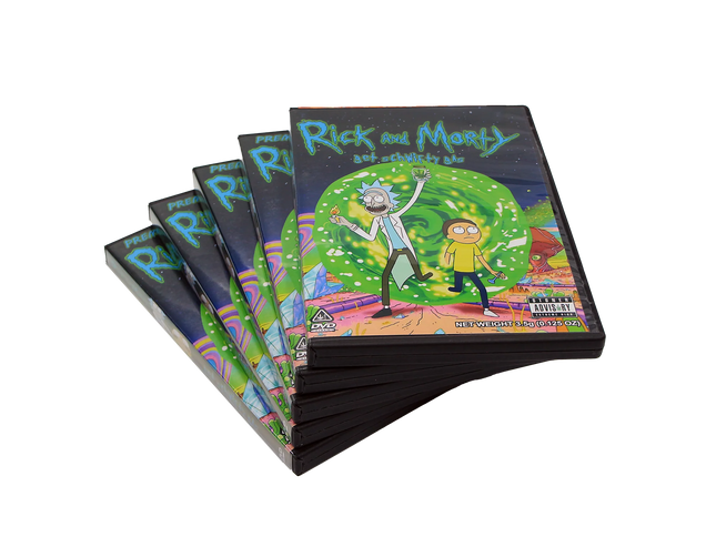 5-Pack 3.5g DVD Case & Mylar Bag Combo – Cartoon Space Design