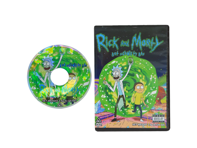 5-Pack 3.5g DVD Case & Mylar Bag Combo – Cartoon Space Design