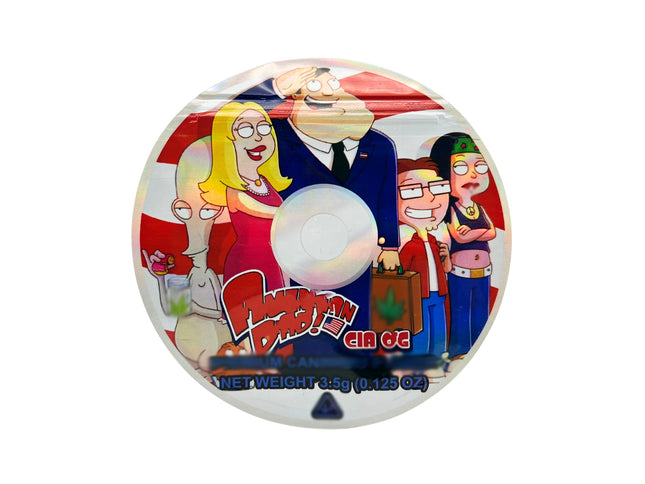 50 Pack 3.5g DVD Shaped Mylar Bags – Family Cartoon Graphic