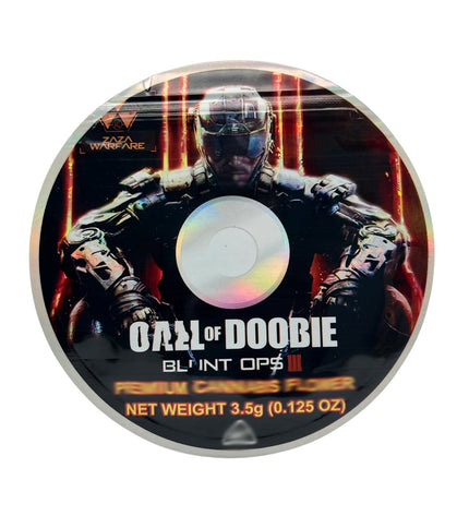 50 Pack 3.5g DVD Shaped Mylar Bags – Action Game Graphic