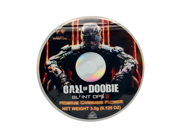 50 Pack 3.5g DVD Shaped Mylar Bags – Action Game Graphic