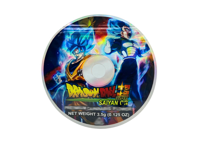 50 Pack 3.5g DVD Shaped Mylar Bags – Anime Character Graphic