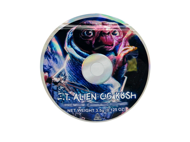 50 Pack 3.5g DVD Shaped Mylar Bags – Alien Graphic