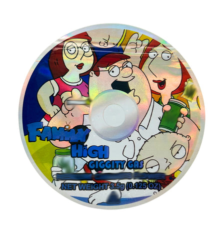50 Pack 3.5g DVD Shaped Mylar Bags – Family Cartoon Graphic