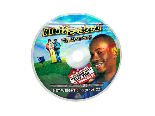 50 Pack 3.5g DVD Shaped Mylar Bags – Comedy Graphic