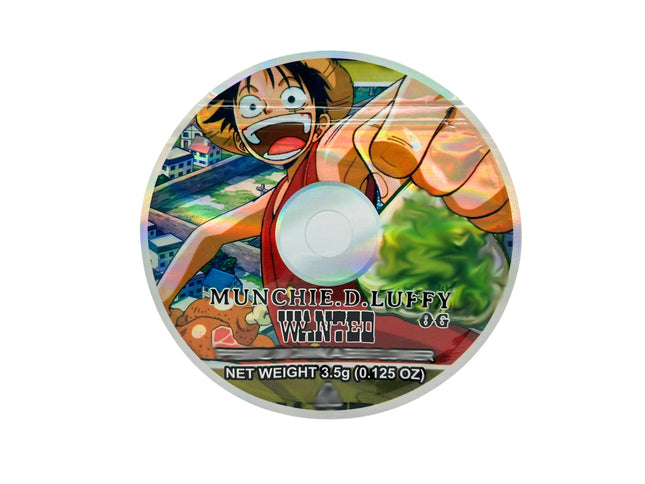 50 Pack 3.5g DVD Shaped Mylar Bags – Anime Character Graphic