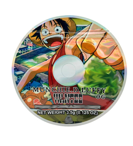 50 Pack 3.5g DVD Shaped Mylar Bags – Anime Character Graphic