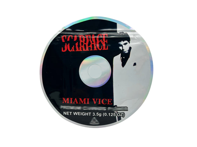 50 Pack 3.5g DVD Shaped Mylar Bags – Crime Movie Graphic