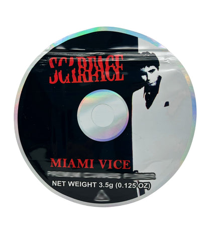 50 Pack 3.5g DVD Shaped Mylar Bags – Crime Movie Graphic