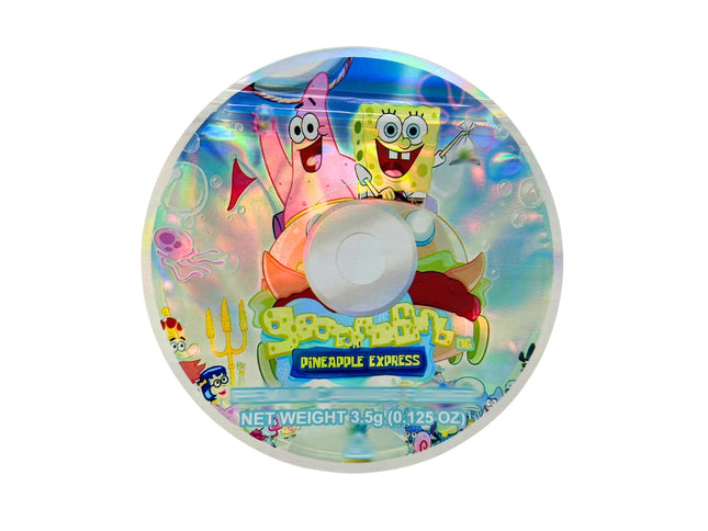 50 Pack 3.5g DVD Shaped Mylar Bags – Sponge Cartoon Graphic