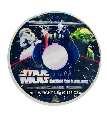 50 Pack 3.5g DVD Shaped Mylar Bags – Sci-Fi Character Graphic
