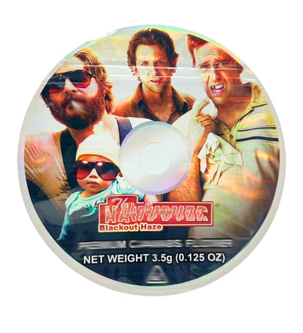 50 Pack 3.5g DVD Shaped Mylar Bags – Blackout Graphic