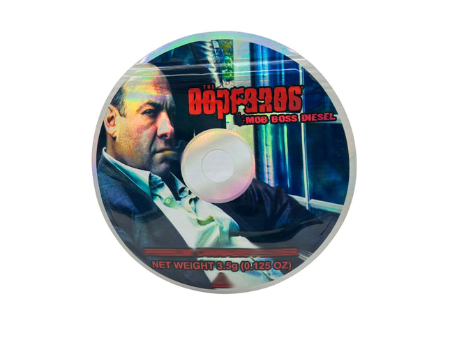 50 Pack 3.5g DVD Shaped Mylar Bags – Mob Boss Graphic
