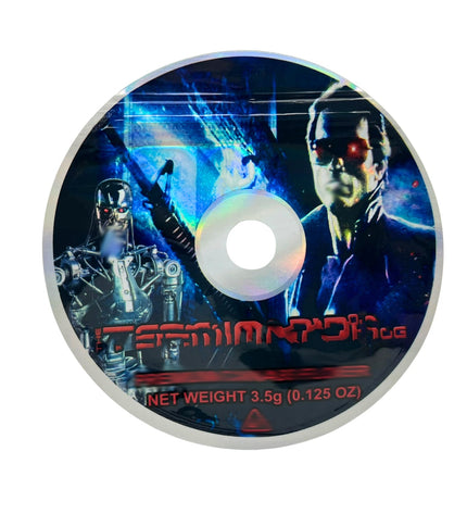 50 Pack 3.5g DVD Shaped Mylar Bags – Terminator Character Graphic