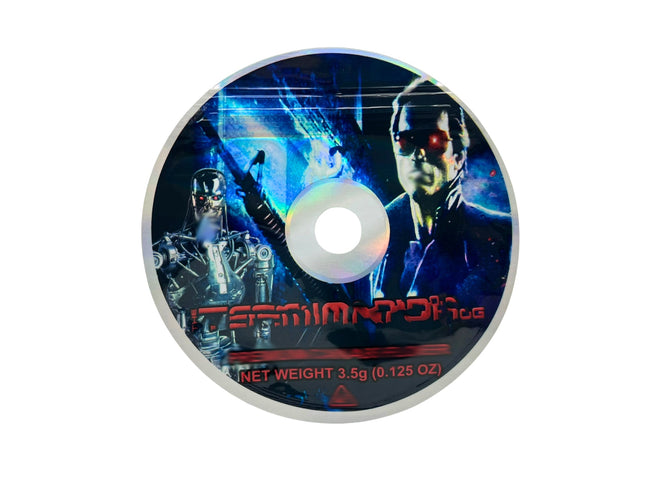 50 Pack 3.5g DVD Shaped Mylar Bags – Terminator Character Graphic