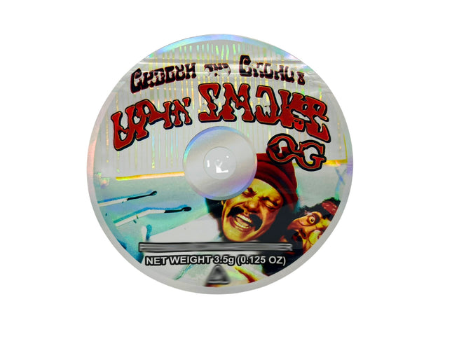 50 Pack 3.5g DVD Shaped Mylar Bags – Comedy Duo Graphic