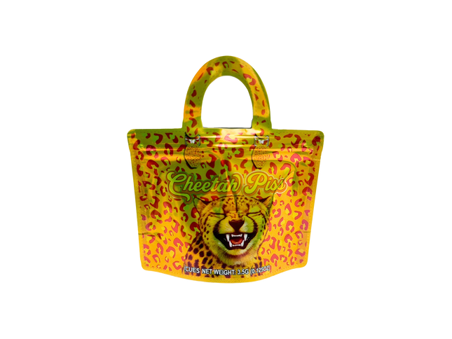 50 Pack 3.5G Handbag-Style Mylar Bags – Cheetah Design