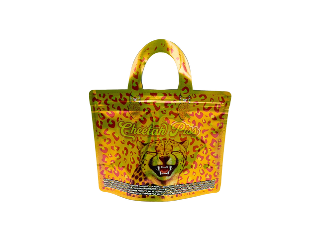 50 Pack 3.5G Handbag-Style Mylar Bags – Cheetah Design