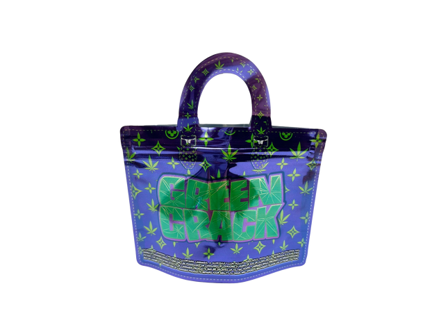 50 Pack 3.5G Handbag-Style Mylar Bags – Green Flash Design