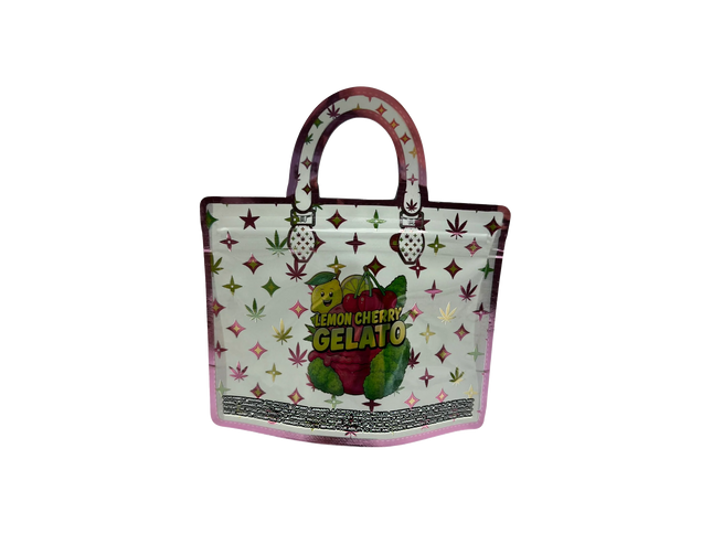 50 Pack 3.5G Handbag-Style Mylar Bags – Lemon Cherry Design