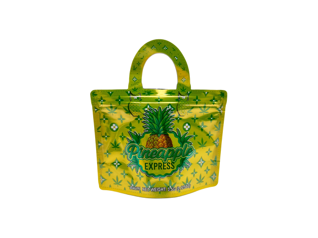 50 Pack 3.5G Handbag-Style Mylar Bags – Pineapple Design