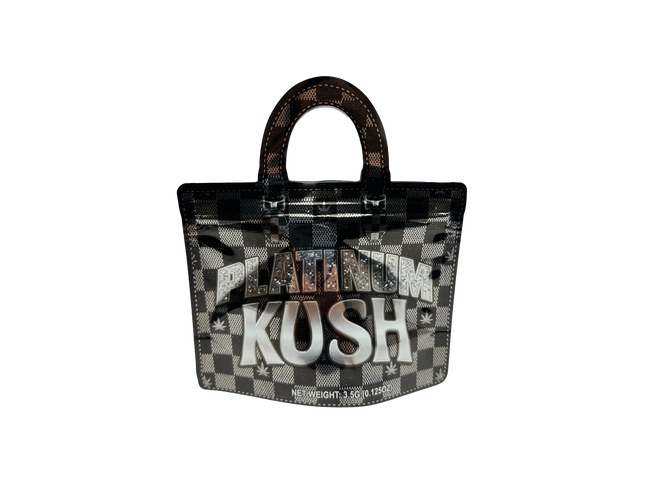 50 Pack 3.5G Handbag-Style Mylar Bags – Platinum Design