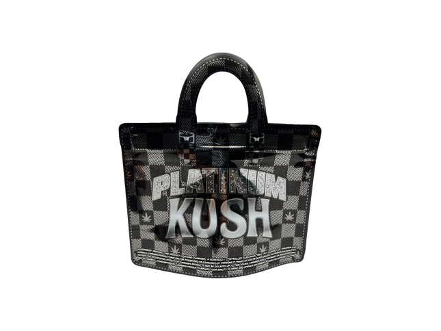 50 Pack 3.5G Handbag-Style Mylar Bags – Platinum Design