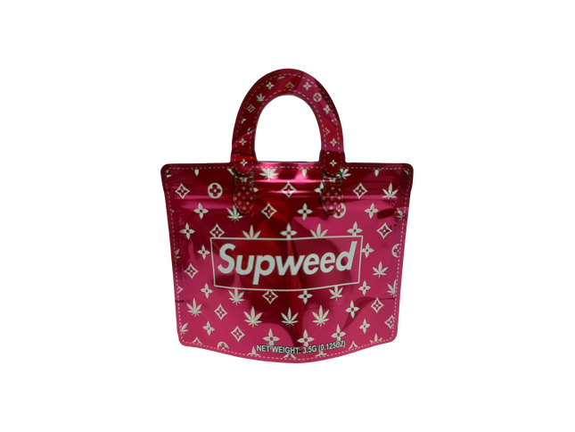 50 Pack 3.5G Handbag-Style Mylar Bags – SUP Red Design