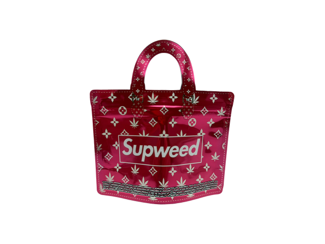50 Pack 3.5G Handbag-Style Mylar Bags – SUP Red Design