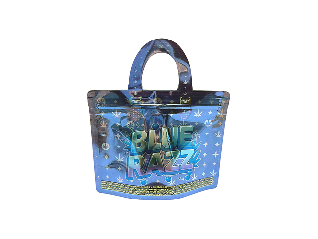50 Count 4.5 x 3.5 Handbag Style Mylar Bags – Blue Razz