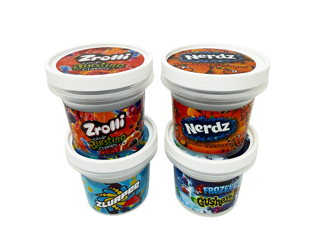 12 Pack 3.5G Plastic Ice Cream Jar Box Set – Mixed Designs