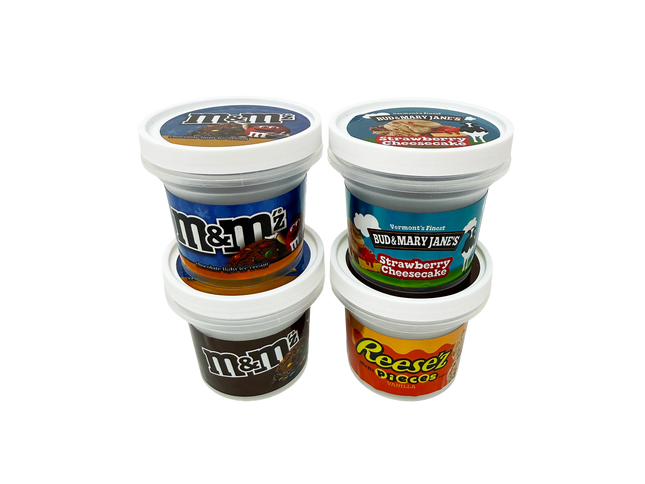 12 Pack Ice Cream Pint Style Storage Jars – Style 004