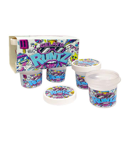 12-Pack Ice Cream Pint Style Containers with Lids & Display Boxes – Colorful Swirl Design
