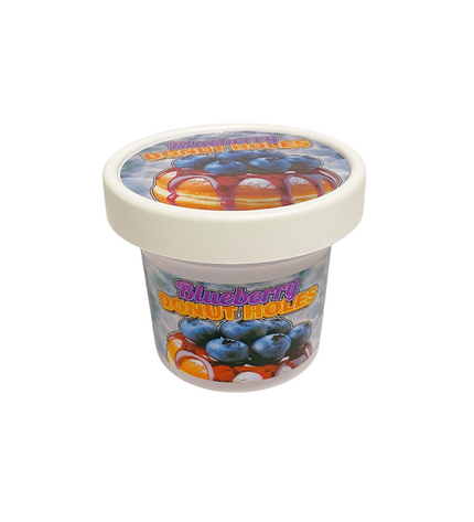 12-Pack Ice Cream Pint Style Containers with Lids & Display Boxes – Blueberry Donut Design