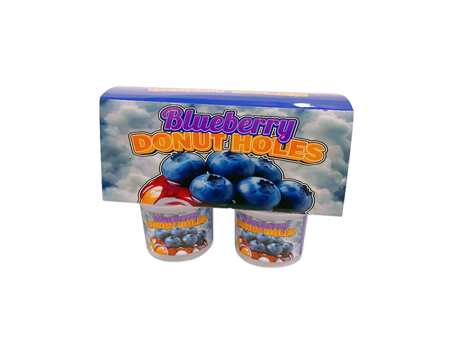 12-Pack Ice Cream Pint Style Containers with Lids & Display Boxes – Blueberry Donut Design