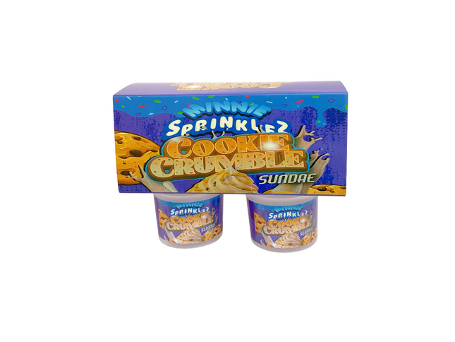 12-Pack Ice Cream Pint Style Containers with Lids & Display Boxes – Cookie Crumble Sundae Design