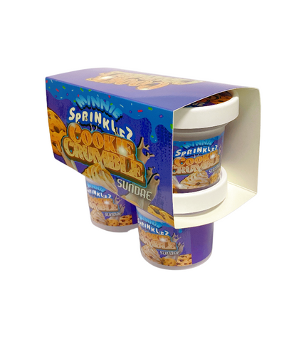 12-Pack Ice Cream Pint Style Containers with Lids & Display Boxes – Cookie Crumble Sundae Design
