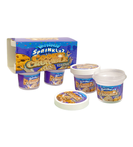 12-Pack Ice Cream Pint Style Containers with Lids & Display Boxes – Cookie Crumble Sundae Design