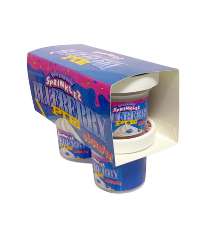 12-Pack Ice Cream Pint Style Containers with Lids & Display Boxes – Blueberry Pie Design