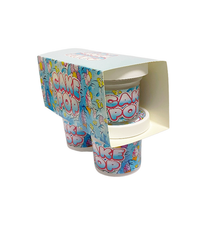 12-Pack Ice Cream Pint Style Containers with Lids & Display Boxes – Cake Pop Design