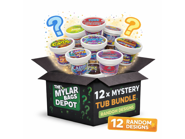 12 Pack 3.5g Plastic Pint-Style Storage Containers – Assorted Designs