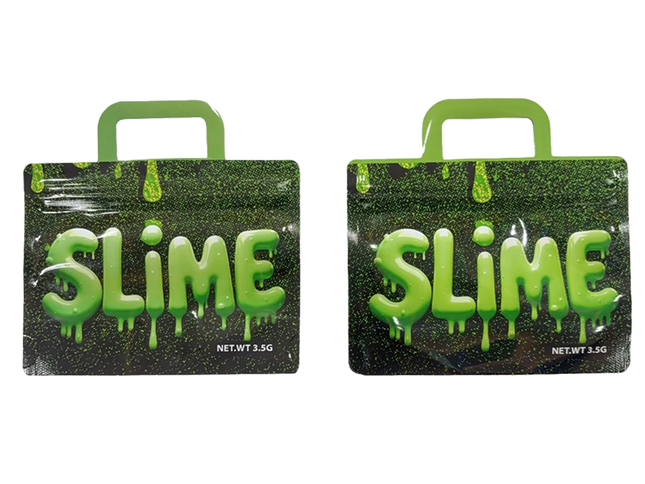 50 Pack 3.5G Shaped Mylar Storage Bags – Slime Design