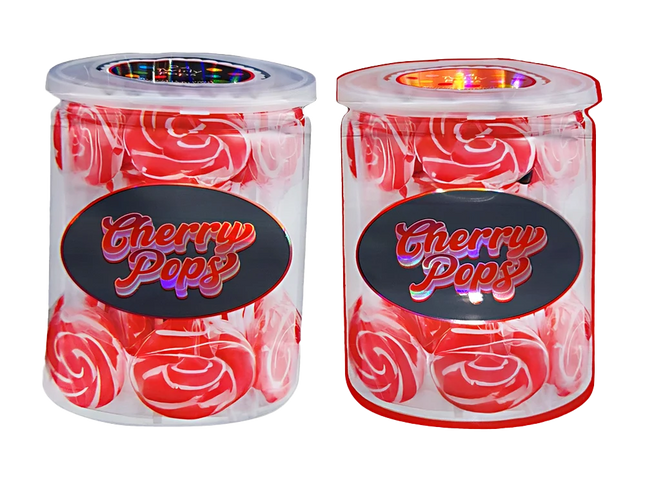 50 Pack 3.5g Shaped Mylar Bags – Cherry Pops Graphic