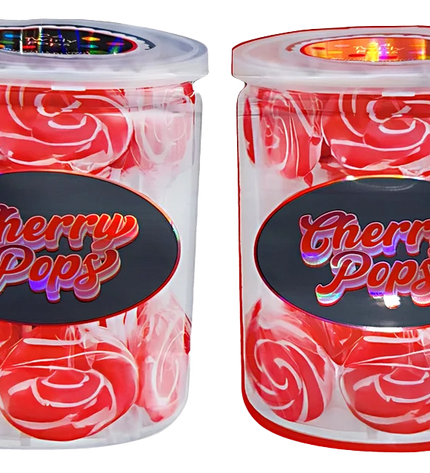 50 Pack 3.5g Shaped Mylar Bags – Cherry Pops Graphic