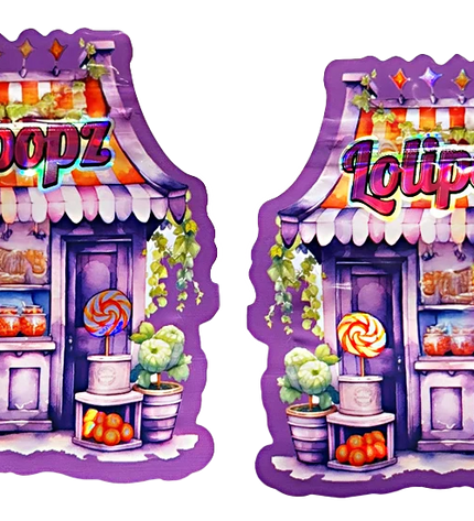 50 Pack 3.5g Shaped Mylar Bags – Colorful Candy Graphic