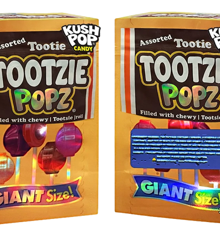 50 Pack 3.5g Shaped Mylar Bags – Tootsie Pop Graphic
